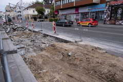 Umbau des Platzl in Wien-Gersthof. Ende der ersten Woche.