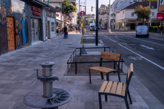 Das Platzl von Wien-Gersthof am 7. September 2021. Letzte Tage des Umbaus.