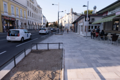 Das Platzl von Wien-Gersthof am 7. September 2021. Letzte Tage des Umbaus.