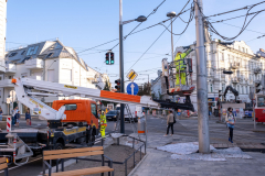 Das Platzl von Wien-Gersthof am 8. September 2021. Letzte Tage des Umbaus.
