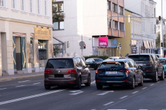 Das Platzl von Gersthof (Wien, 18. Bezirk) am 7. September 2021. Letzte Tage des Umbaus. Es gibt auch weniger gute Ergebnisse im Verkehrsfluss.