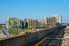 Blick von der U-Bahn-Station der neuen Seestadt